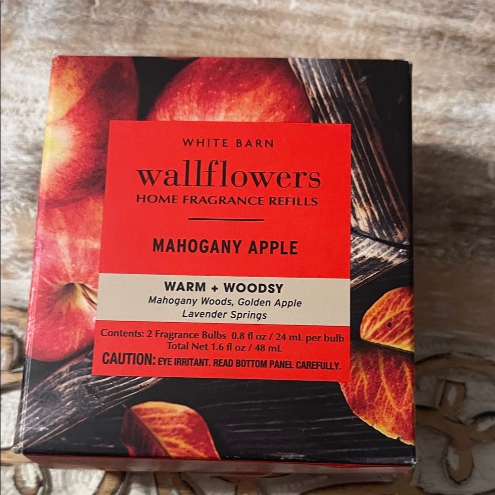 White Barn Mahogany Apple Wallflowers Fragrance Refill - Red and Brown